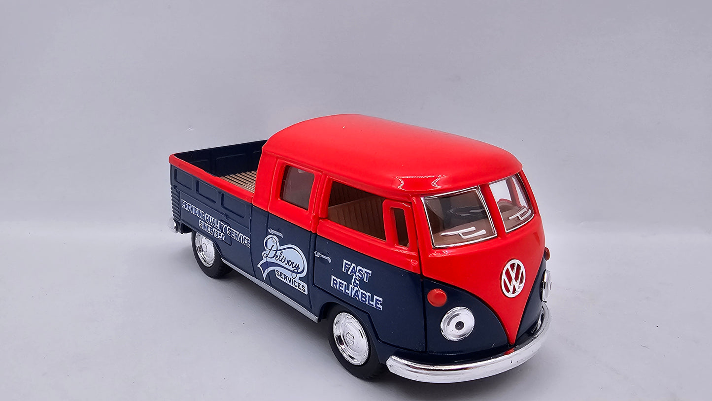 Volkswagen Bus Double Cab Pickup - Escala 1/34 - Kinsmart - (Sin caja)