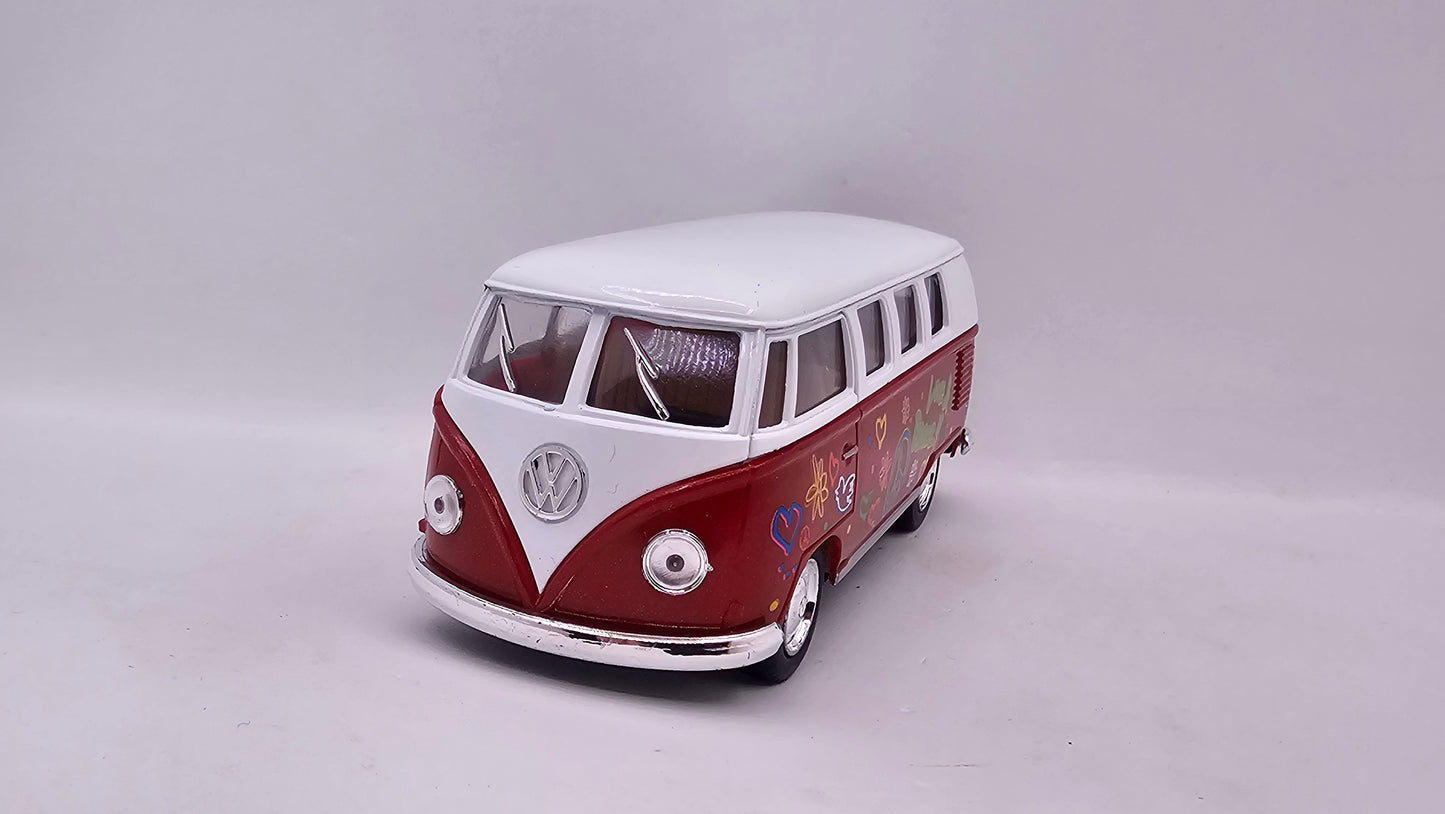 Volkswagen Kombi Bus 1962 "Estampado" - Escala 1/32 - Kinsmart - (Sin caja)
