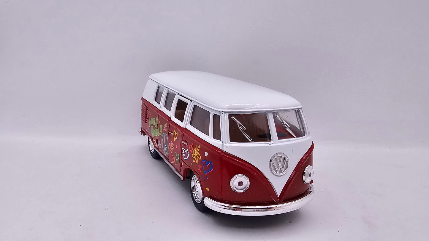Volkswagen Kombi Bus 1962 "Estampado" - Escala 1/32 - Kinsmart - (Sin caja)