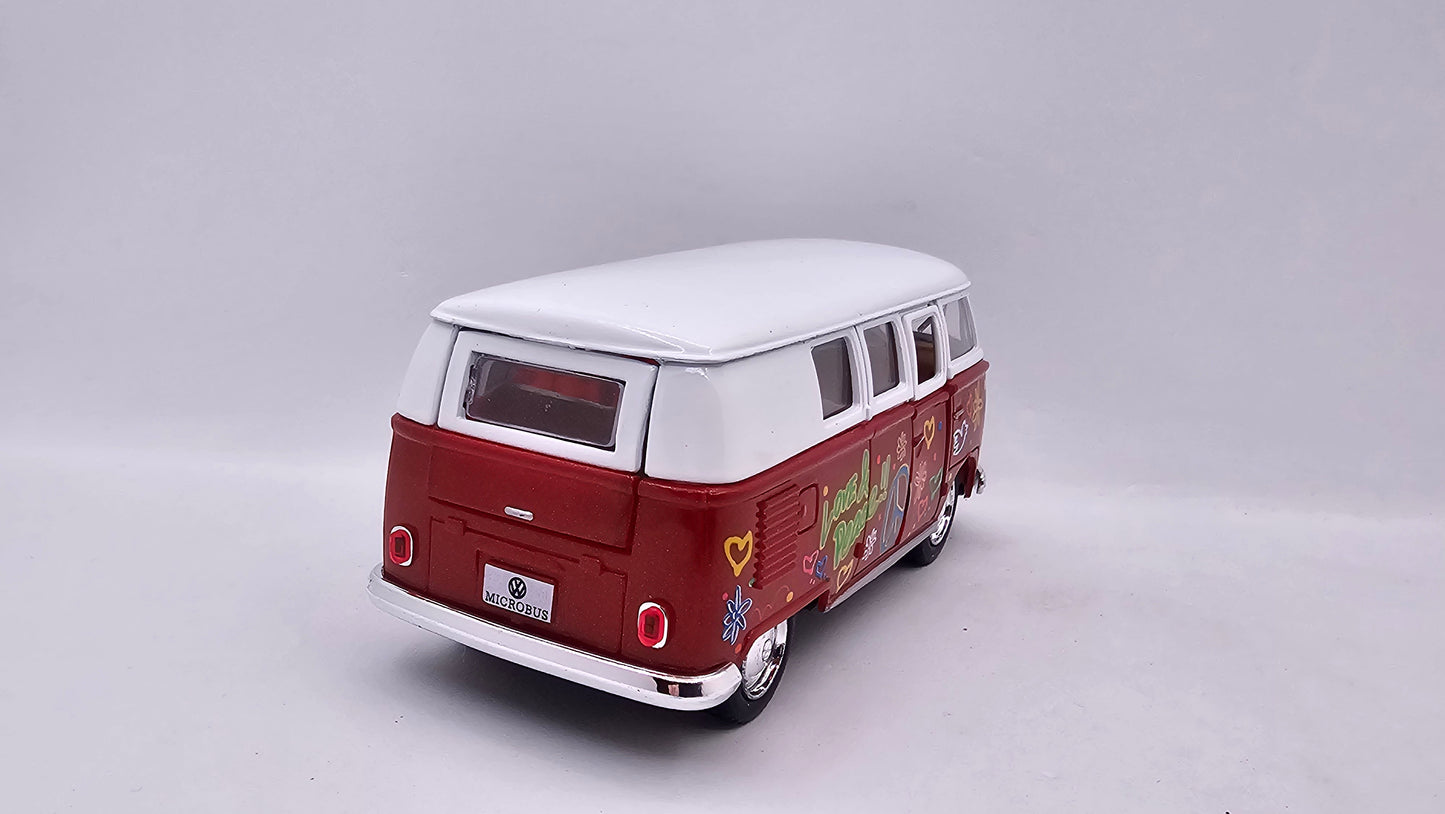 Volkswagen Kombi Bus 1962 "Estampado" - Escala 1/32 - Kinsmart - (Sin caja)