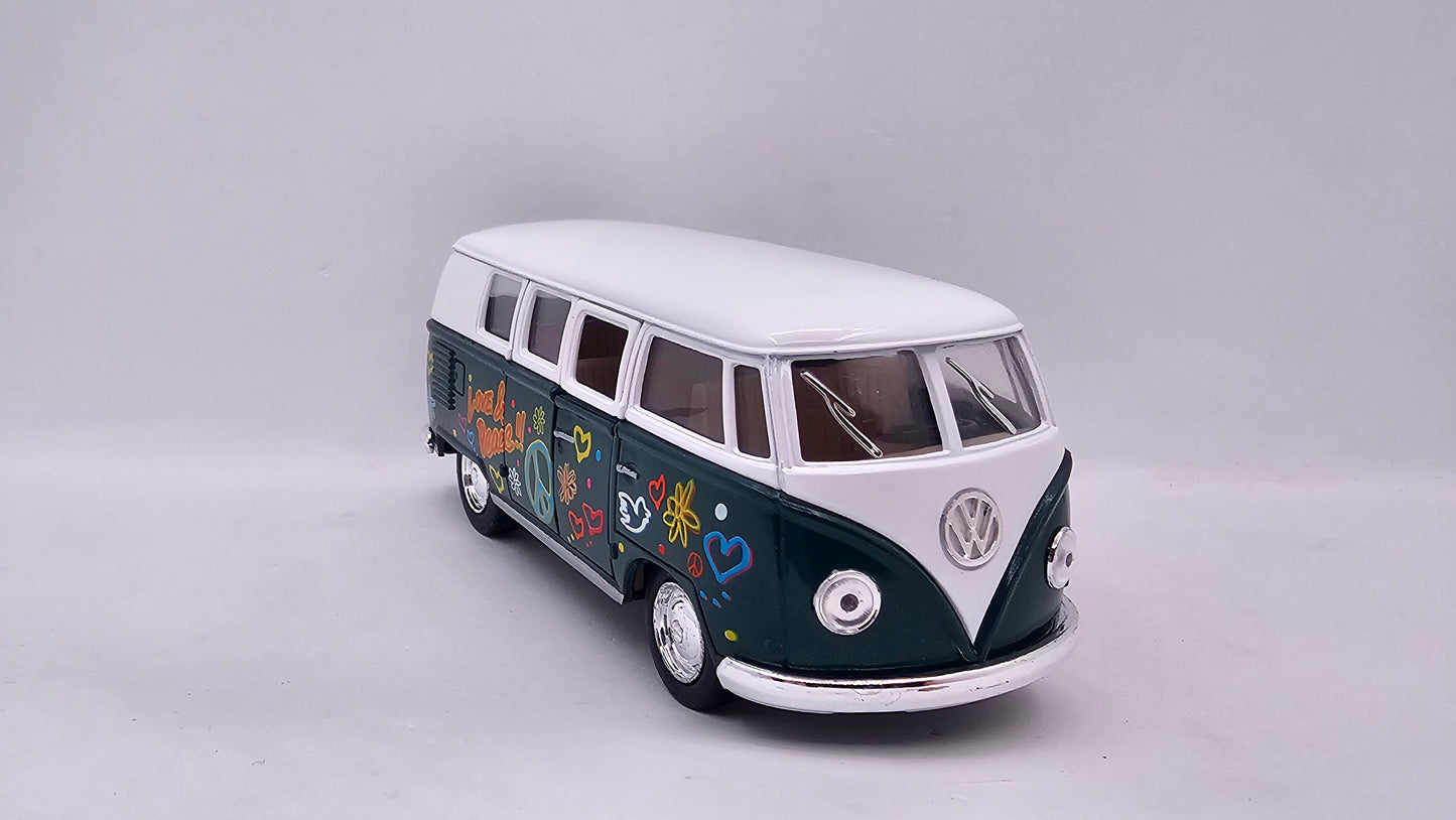 Volkswagen Kombi Bus 1962 "Estampado" - Escala 1/32 - Kinsmart - (Sin caja)