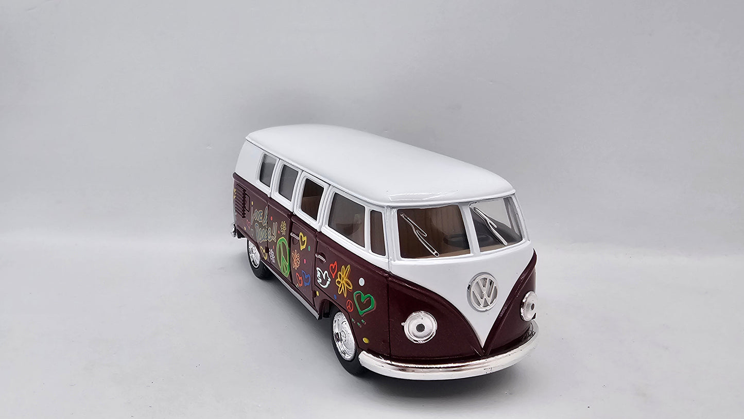 Volkswagen Kombi Bus 1962 "Estampado" - Escala 1/32 - Kinsmart - (Sin caja)