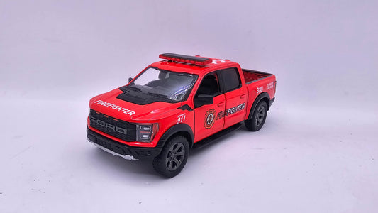 Ford F-150 Raptor de Bomberos - Escala 1/46 - Kinsmart - (Sin caja)