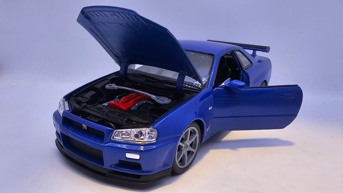 Nissan Skyline GT-R R34 - Escala 1/24 - Welly - (Sin caja)
