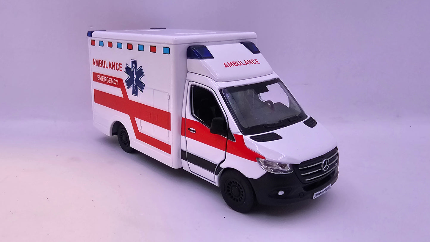 Mercedes Benz Sprinter Ambulancia - Escala 1/48 - Kinsmart - (Sin caja)