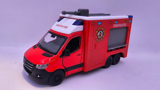 Mercedes Benz Sprinter Bombero - Escala 1/48 - Kinsmart - (Sin caja)