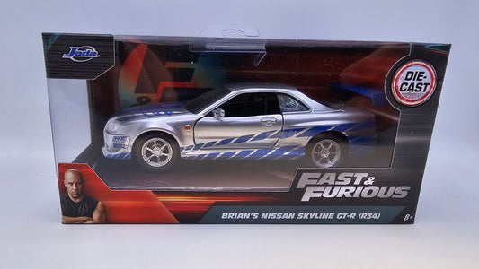 Nissan Skyline GT-R R34 de Brian - "RAPIDO Y FURIOSO 2" - Escala 1/32 - Jada