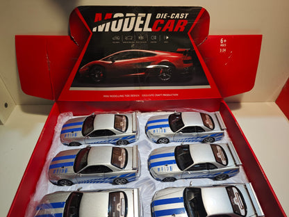 Nissan Skyline GT-R R34 2002 Brian O'Conner Rapido y Furioso - Escala 1/24 - c/Luz y Sonido - (sin caja)