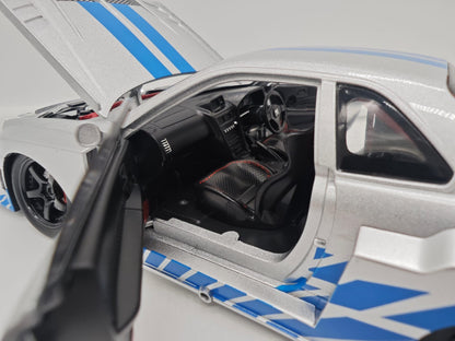 Nissan Skyline GT-R R34 Liberty Walk de Rapido y Furioso - Escala 1/24 - c/Luz y Sonido - (sin caja)