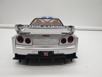 Nissan Skyline GT-R R34 Liberty Walk de Rapido y Furioso - Escala 1/24 - c/Luz y Sonido - (sin caja)