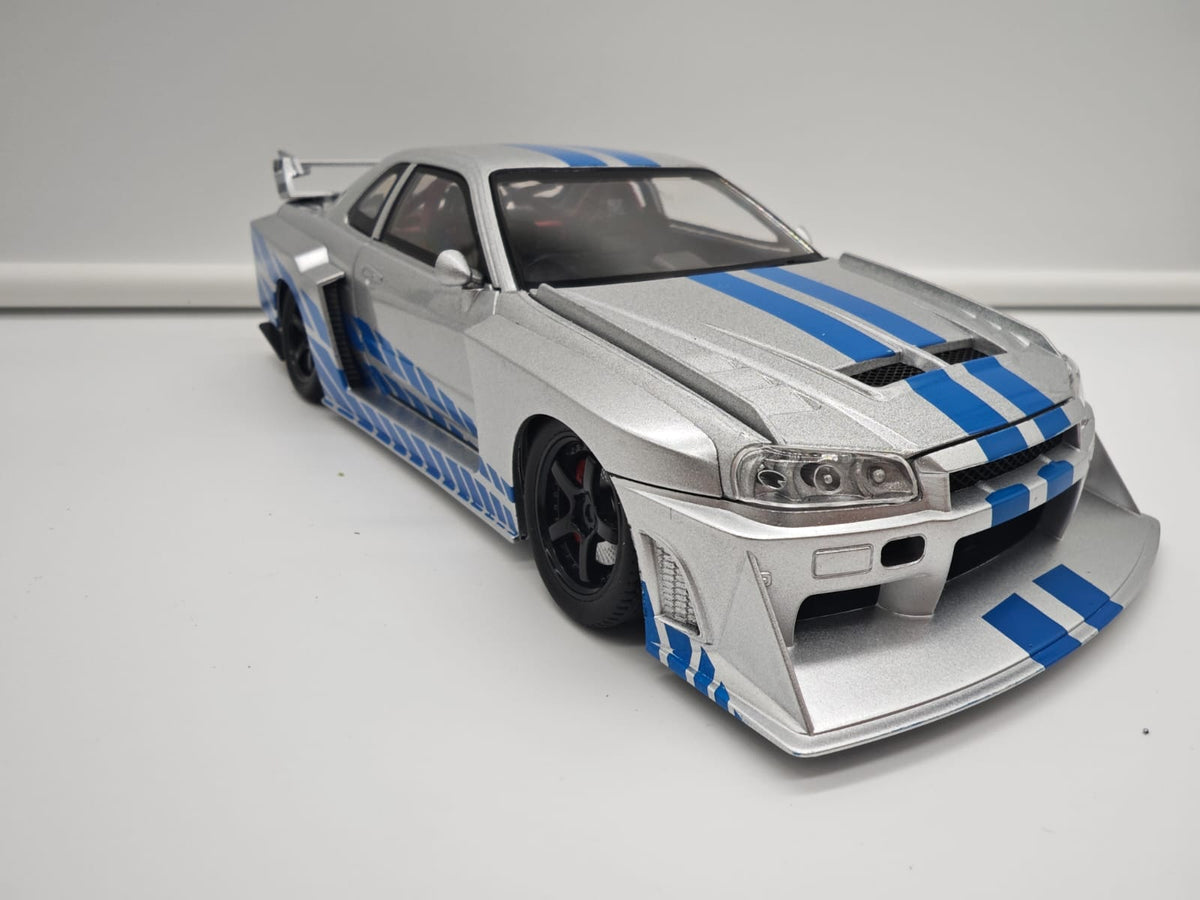 Nissan Skyline GT-R R34 Liberty Walk de Rapido y Furioso - Escala 1/24 - c/Luz y Sonido - (sin caja)