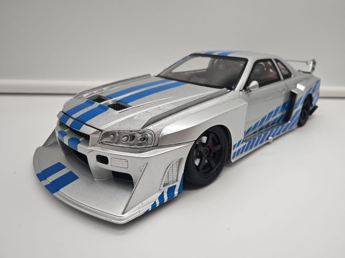 Nissan Skyline GT-R R34 Liberty Walk de Rapido y Furioso - Escala 1/24 - c/Luz y Sonido - (sin caja)