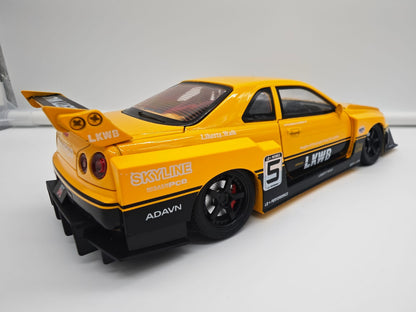 Nissan Skyline GT-R R34 Liberty Walk - Escala 1/24 - c/Luz y Sonido - (sin caja)