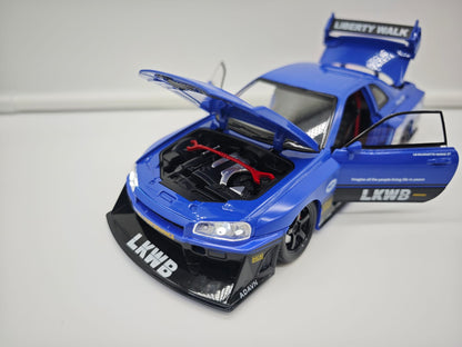 Nissan Skyline GT-R R34 Liberty Walk - Escala 1/24 - c/Luz y Sonido - (sin caja)