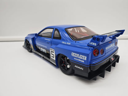 Nissan Skyline GT-R R34 Liberty Walk - Escala 1/24 - c/Luz y Sonido - (sin caja)