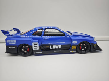 Nissan Skyline GT-R R34 Liberty Walk - Escala 1/24 - c/Luz y Sonido - (sin caja)