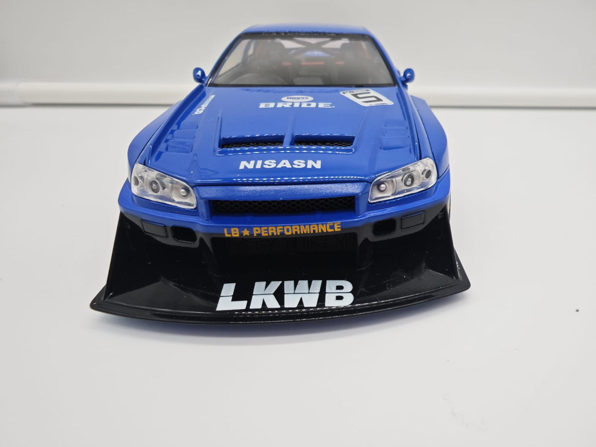 Nissan Skyline GT-R R34 Liberty Walk - Escala 1/24 - c/Luz y Sonido - (sin caja)