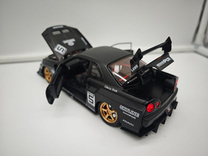 Nissan Skyline GT-R R34 Liberty Walk - Escala 1/24 - c/Luz y Sonido - (sin caja)