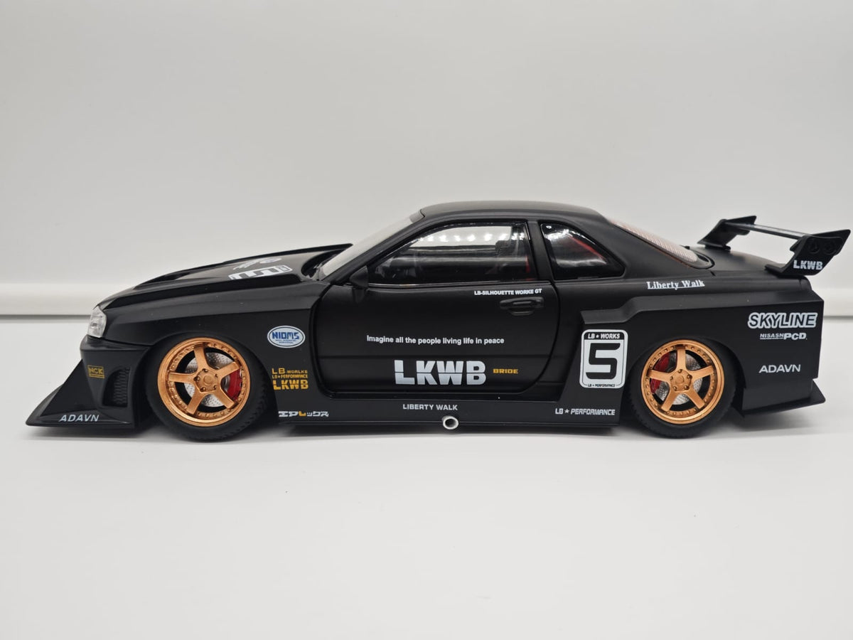 Nissan Skyline GT-R R34 Liberty Walk - Escala 1/24 - c/Luz y Sonido - (sin caja)