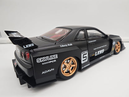 Nissan Skyline GT-R R34 Liberty Walk - Escala 1/24 - c/Luz y Sonido - (sin caja)