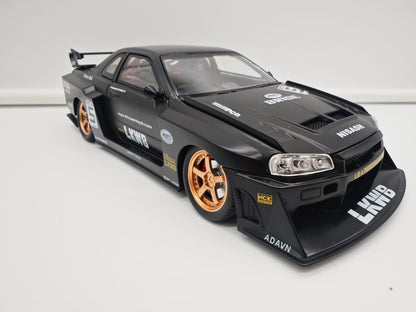 Nissan Skyline GT-R R34 Liberty Walk - Escala 1/24 - c/Luz y Sonido - (sin caja)