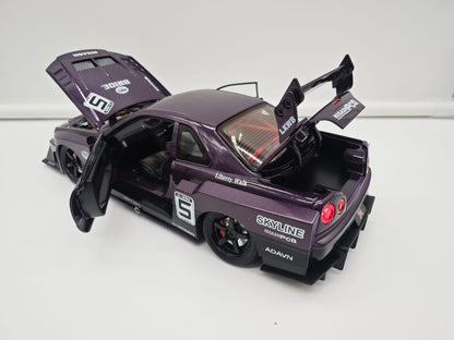 Nissan Skyline GT-R R34 Liberty Walk - Escala 1/24 - c/Luz y Sonido - (sin caja)
