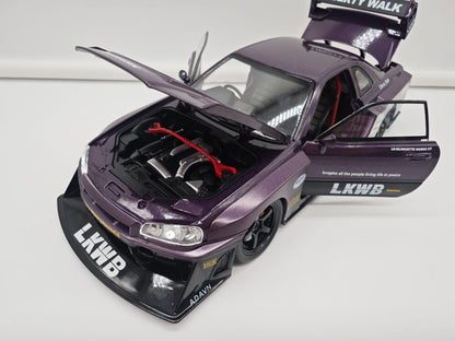 Nissan Skyline GT-R R34 Liberty Walk - Escala 1/24 - c/Luz y Sonido - (sin caja)