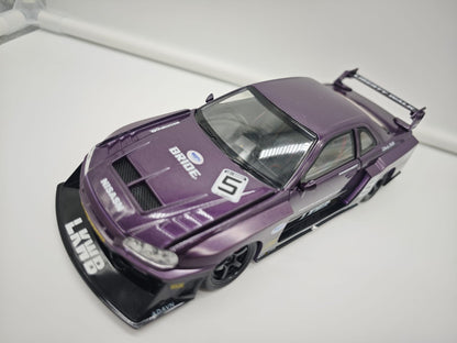 Nissan Skyline GT-R R34 Liberty Walk - Escala 1/24 - c/Luz y Sonido - (sin caja)