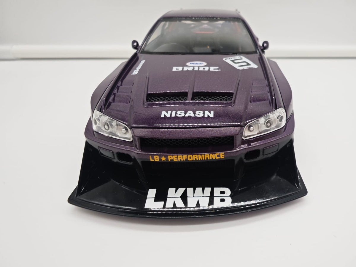 Nissan Skyline GT-R R34 Liberty Walk - Escala 1/24 - c/Luz y Sonido - (sin caja)