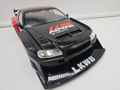 Nissan Skyline GT-R R34 Liberty Walk - Escala 1/24 - c/Luz y Sonido - (sin caja)