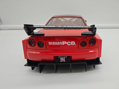 Nissan Skyline GT-R R34 Liberty Walk - Escala 1/24 - c/Luz y Sonido - (sin caja)