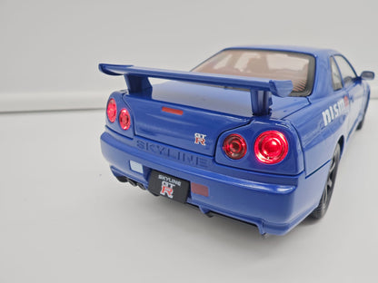 Nissan Skyline GT-R R34 Nismo - Escala 1/24 - c/Luz y Sonido - (sin caja)