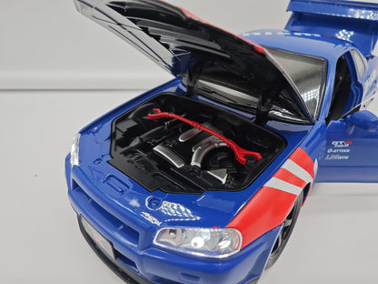 Nissan Skyline GT-R R34 Nismo - Escala 1/24 - c/Luz y Sonido - (sin caja)