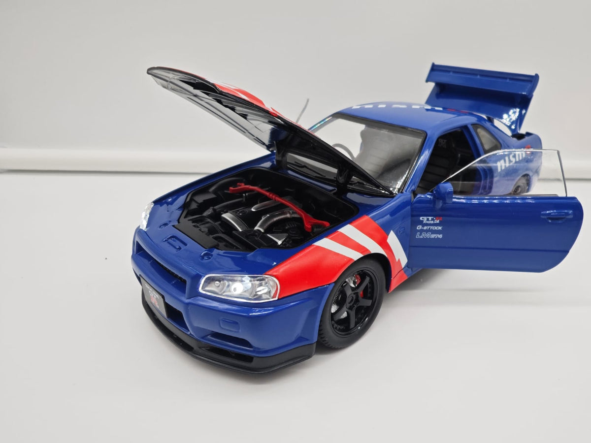 Nissan Skyline GT-R R34 Nismo - Escala 1/24 - c/Luz y Sonido - (sin caja)