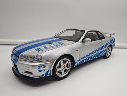 Nissan Skyline GT-R R34 2002 Brian O'Conner Rapido y Furioso - Escala 1/24 - c/Luz y Sonido - (sin caja)