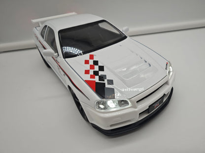 Nissan Skyline GT-R R34 Nismo - Escala 1/24 - c/Luz y Sonido - (sin caja)