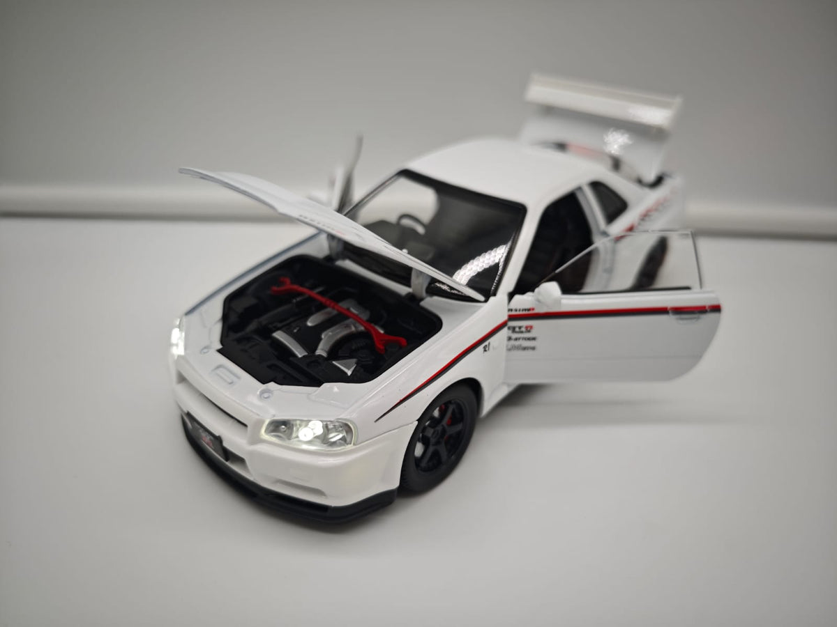 Nissan Skyline GT-R R34 Nismo - Escala 1/24 - c/Luz y Sonido - (sin caja)